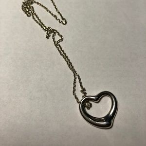 Tiffany Elsa Peretti Open Heart Pendant Necklace